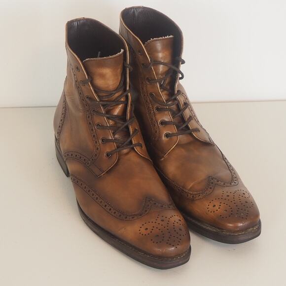Thursday Boot Co Wingtip Lace-Up Boot Brown Color #77 Leather Men's 10.5 - Picture 1 of 12
